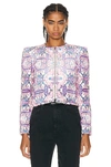 Isabel Marant Graphic-print Cropped Jacket In Ecru