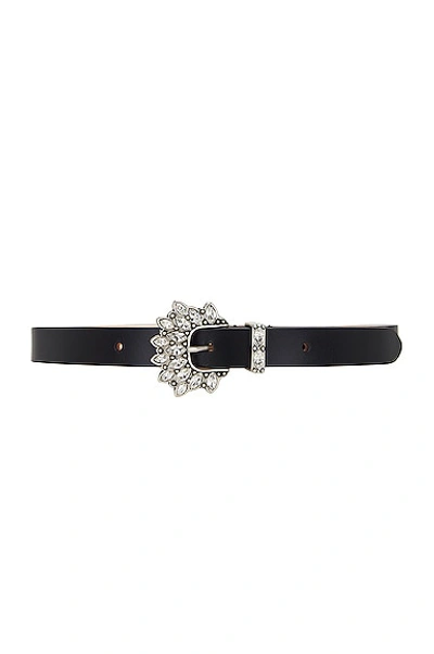 Isabel Marant Celenia Crystal Leather Belt In Black