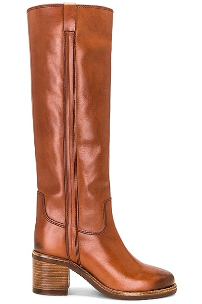 Isabel Marant Seenia Leather Knee-high Boots In Buff