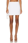 Alexander Wang Crystal-embellished Ribbed-knit Mini Skirt In White