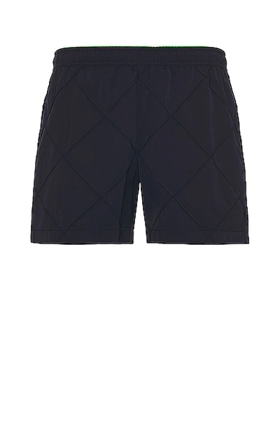 Bottega Veneta Intreccio Swim Trunks In Black