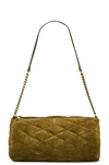 Saint Laurent Sade Small Quilted Suede Shoulder Bag In New Barley