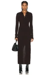 Khaite Hans Ribbed-knit Cashmere Maxi Dress In Rosewood