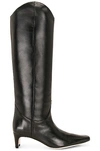 Staud Western Wally 50 Leather Knee-high Boots In Black