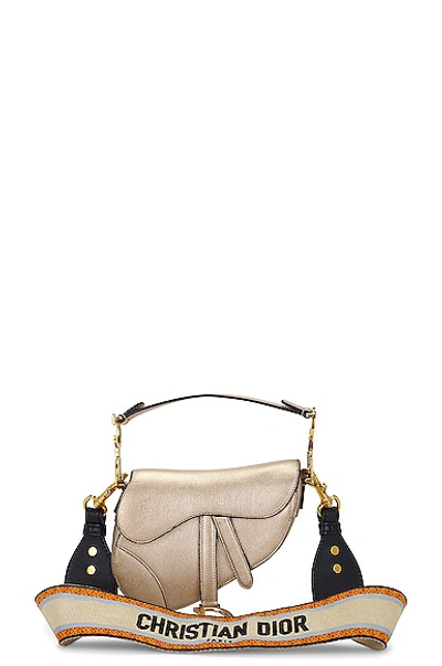 Pre-owned Dior Saddle Bag In Gold