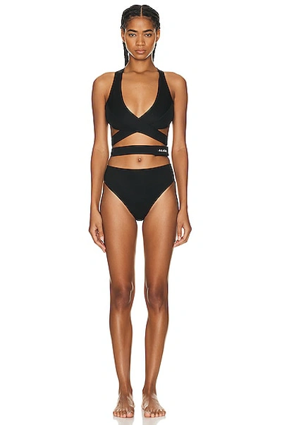 Alaïa Criss Cross Bikini Set In Noir Alaia