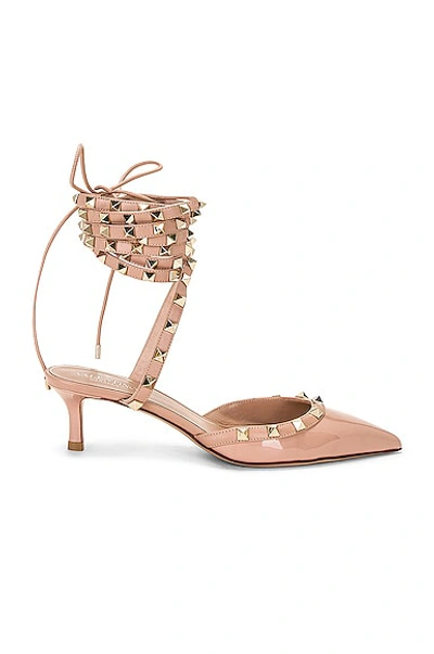 Valentino Garavani Rockstud Ankle Strap Pump In Rose Cannelle