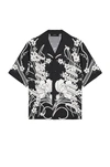 Amiri Floral-print Silk Shirt In Black