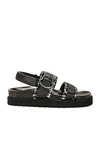 Moncler Bell Buckle Sandal In Black