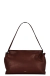 The Row Sienna Shoulder Bag In Saddle Leather In Burgundy Shg