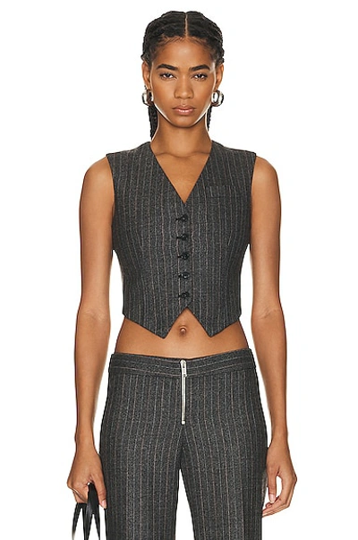 Stella Mccartney Cropped Vest In Charcoal