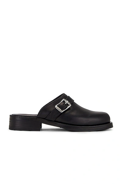 Our Legacy Camion Leather Mule With Buckle In Black