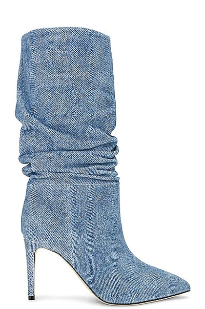 Paris Texas Slouchy 85 Suede Ankle Boots In Medium Wash
