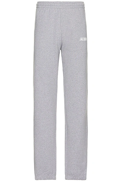 Jacquemus Logo-print Organic Cotton Track Trousers In Grey