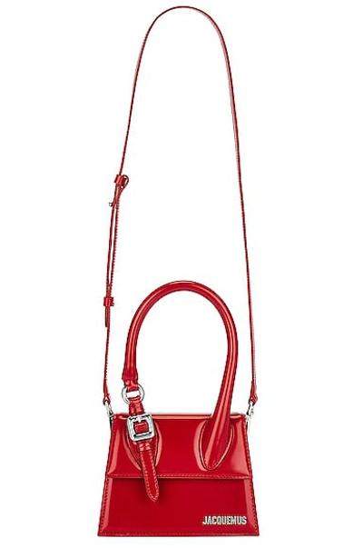 Jacquemus Le Chiquito Moyen Boucle Leather Bag In Red