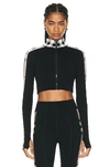 Burberry Cynthia Check Print Tech Crop Top In Black