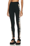 Burberry Womens Black Madden Check-panels Stretch-woven Leggings In Black
