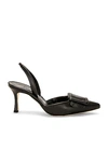 Manolo Blahnik Maysli 70 Nappa Slingback In Black