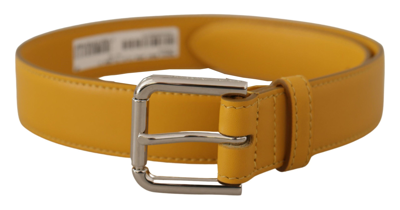 DOLCE & GABBANA DOLCE & GABBANA ELEGANT LEATHER BELT IN SUNSHINE WOMEN'S YELLOW