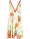 Camilla Floral-print Cut-out Dress In Green