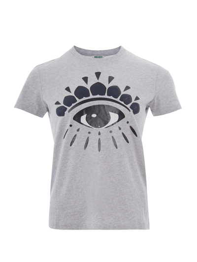 Kenzo Grey Cotton T-shirt With Eye Front Women's Printed