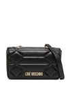 LOVE MOSCHINO KALEIDOSCOPE QUILTED LEATHER SHOULDER BAG
