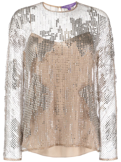 Polo Ralph Lauren Maritza Stud-embellished Top In Grey