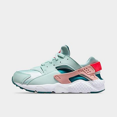 Nike Little Kids' Huarache Run Casual Shoes In Jade Ice/geode Teal/red Stardust/siren Red