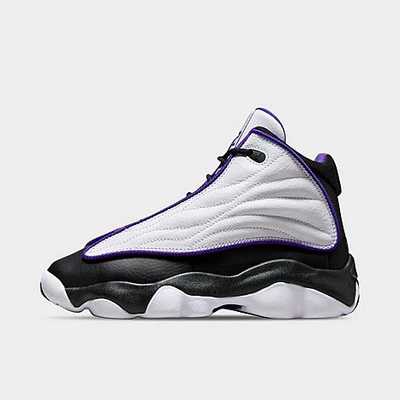 Nike Jordan Big Kids' Pro Strong Basketball Shoes In White/black/electro Purple