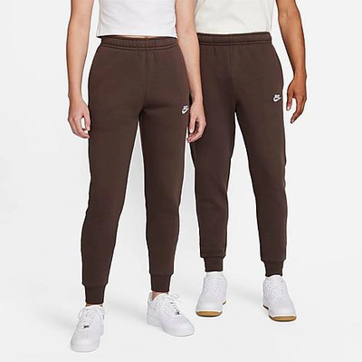 Nike Sportswear Club Fleece Cuffed Jogger Pants In Baroque Brown/baroque Brown/white