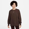 Nike Women's Sportswear Phoenix Fleece Oversized Crewneck Sweatshirt In Baroque Brown/sail