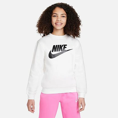 Nike Sportswear Club Fleece Big Kids' Sweatshirt In White/black