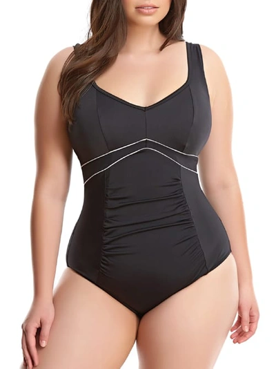 Elomi Plus Size Essentials Firm Control One-piece In Black