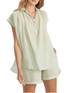 Papinelle Emma Woven Boxer Pajama Set In Sage