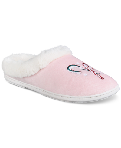 Charter Club Women's Holiday Boxed Hoodback Slippers, Created For Macy's In Candy Canes
