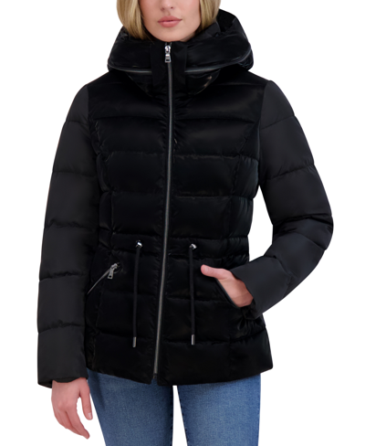 Laundry By Shelli Segal Women's Shine Anorak Hooded Puffer Coat In Black