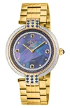 Gv2 Matera Swiss Quartz Blue Mother Of Pearl Dial Diamond Bracelet Watch, 35mm In Gold