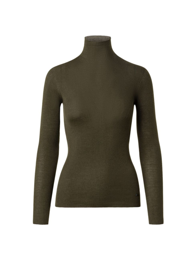 Akris Women's Rib-knit Turtleneck Sweater In Moss