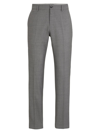 Hugo Boss Slim-fit Pants In Micro-patterned Virgin Wool In Silver