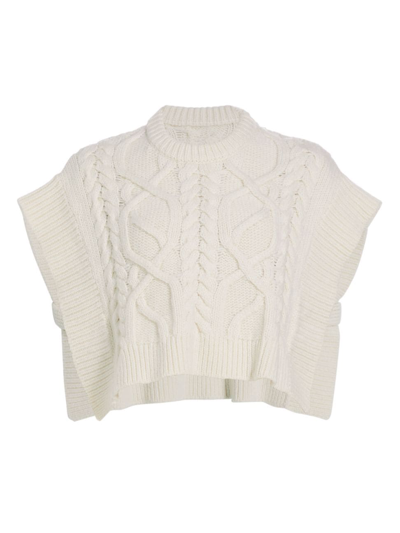 Aknvas Women's Hales Wool-blend Sweater Vest In White