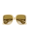 Gucci Women's Chaise Lounge 58mm Rectangular Sunglasses In Ivory