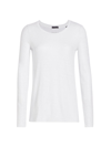 Atm Anthony Thomas Melillo Women's Slub-knit Long-sleeve T-shirt In White Silver Foil