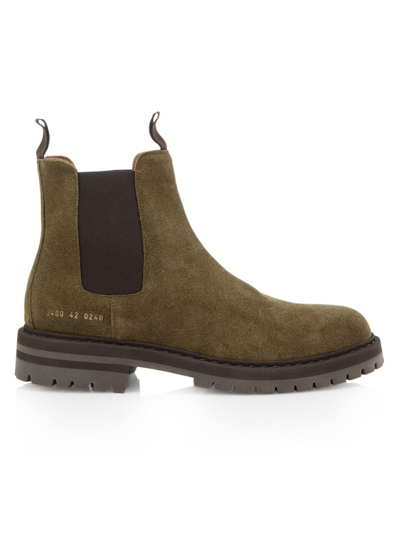 Common Projects Suede Chelsea Boots In Taupe
