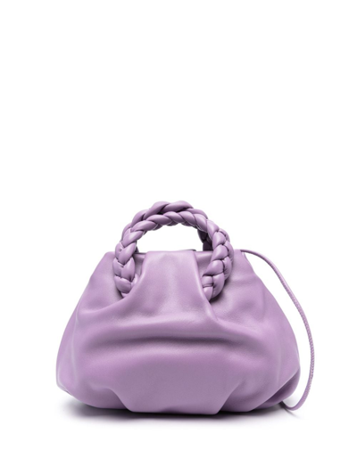 Hereu Bombon Leather Top Handle Bag In Purple