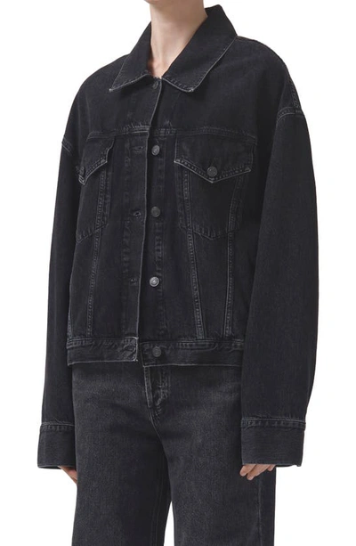 Agolde Black Charli Oversized Denim Jacket