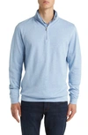 Peter Millar Comfort Interlock Quarter Zip Pullover In Cottage Blue