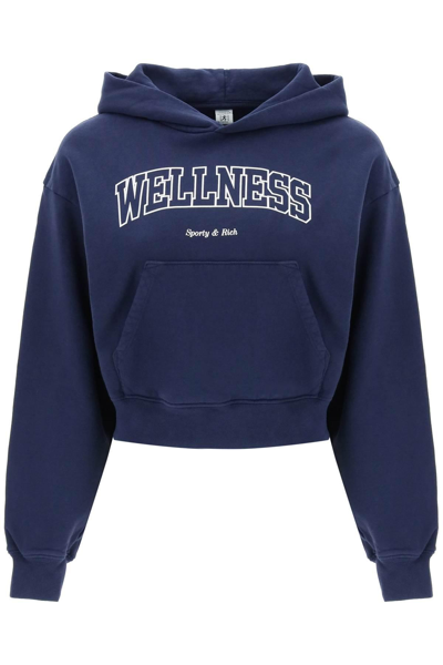 Sporty And Rich Navy Wellness Ivy Hoodie In Blue
