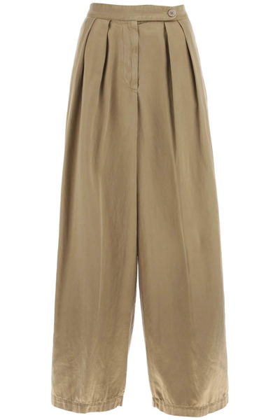 Dries Van Noten 'pamplona' Loose Trousers In Shiny Twill