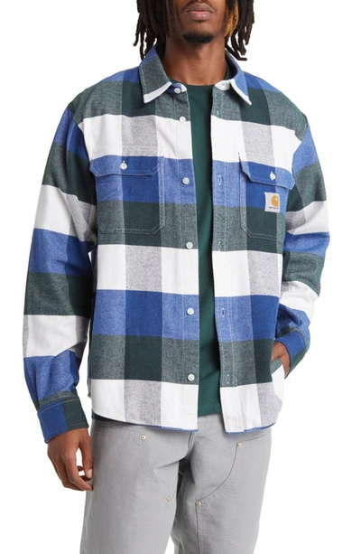Carhartt Striped Cotton Shirt In Blue