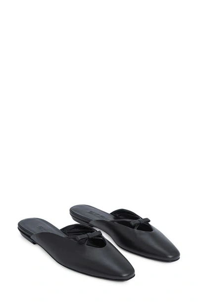 By Far Finn Bow Ballerina Mule In Black